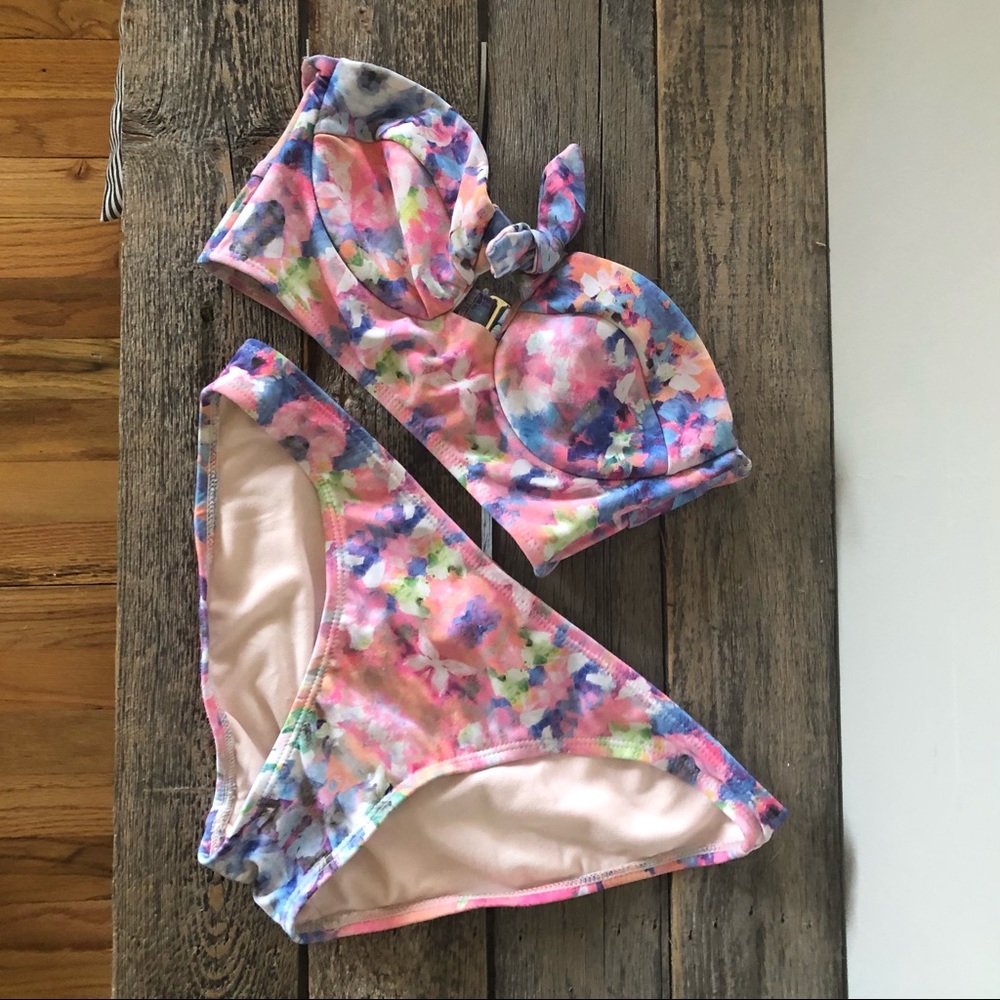 Candies Floral Watercolors Bikini Sz M